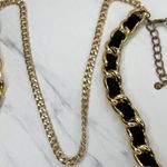 Charming Charlie Chunky Black Woven Gold Tone Metal Body Harness Chain Y2K OS β¨ Photo 8