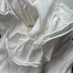 Alice + Olivia  Carrie Ruffle Sweatshirt size small cream ivory White spring Photo 3