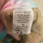 Judy Blue  Tie Dye Rainbow Shorts Small Stretch Denim Raw Hem Fray Size XL Photo 5