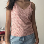 Liz Claiborne  Floral Tank Top V Neck Sleeveless Cottagecore Petite‎ S Photo 0