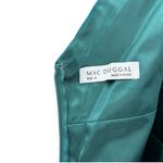 Mac Duggal 68254 Teal Chiffon Ruched Tiered Puff Sleeve A Line Midi Dress Photo 5