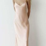 ZARA midi dress wedding beige tan satin effect slip party coctail Photo 4