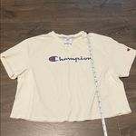 Champion Women’s  Cream Cropped Short SleeveTee, Size Small 100% Cotton Photo 3