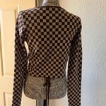 The Native One Brown Checkered Women's Cardigan sweater Small Photo 1