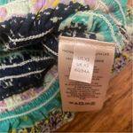 Free People  Smocked Elastic V-Neck Blouse Blue Photo 2