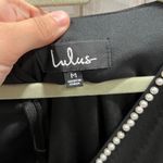 Lulus  Romantic Intention Black Pearl Bell Sleeve Skater Dress Size Medium Photo 3