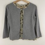 Casual Corner Vintage 90s Light Grey Angora Rabbit Hair Silk Preppy Cropped Cardigan Sweater Photo 0