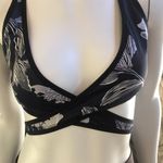 Athleta  Floral Fiore Wrap Black Bikini Swim Top UPF 50+ Women's Size XS Photo 3