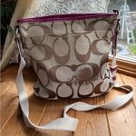 Coach  F21905 Signature Pink Stripe Crossbody Bag Photo 2