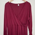 Old Navy burgundy wine red v-neck long sleeve dress size XXL Photo 2