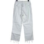 ZARA  Straight Wide Leg Raw Hem High Rise Raw Hem Casual Denim Ankle Jean 6 White Photo 10