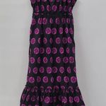 Free People  Leanna Dress Womens M Black‎ Purple Bandeau Summer Boho Empire Photo 0