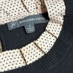 Adrianna Papell  Black Pink Polka Dot‎ Layered Sweater Size S Photo 6