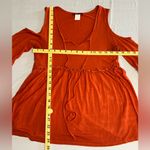 Panhandle • Cold Shoulder Rust Colored Babydoll Blouse • Size L Photo 5