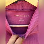 American Eagle WOMEN PINK LONG-SLEEVE PLUSH MOCK NECK SHIRT Photo 7