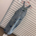 Vintage Liberty Blue Denim Tie Dyed Overalls Size 34 Photo 1