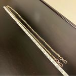 Bag chain with fringe, gold tone metal, carabiner closure 47” total length Photo 5