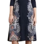 Maeve / Anthropologie Eria Navy Blue Boho Lined Sweater Midi Dress, Size XS Photo 0