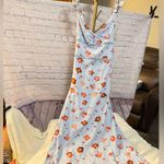 ZARA  LINEN BLEND CROSS BACK FLORAL PRINT MIDI MAXI DRESS size small NWT Photo 7