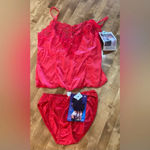 ASHLEY TAYLOR Vintage 80s 90s Red Lingerie Set Two Piece Size Medium 6 USA‎ Made Photo 3