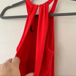 EXPRESS Red Grecian Neck Dress Party Size 0 Flirty Fun Holiday Photo 4
