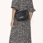 Rebecca Minkoff chelsea leopard print button front prairie dress shift midi Photo 8