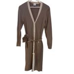 CAbi  Women's Small Genteel Cardigan Belted Long Knit Taupe Sweater small Photo 2