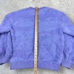 Anthropologie FRNCH Paris Julianne Sweater In Lilac Sz L Balloon Sleeve Fuzzy Photo 4