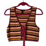 Forever 21 Crochet Knit Vest Tassel Y2K Boho Hippie Festival Size Small Photo 0