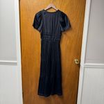 Anthropologie  Somerset Satin Short Sleeve Long Maxi Dress Black XS Photo 13