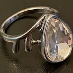 Water drop white crystal ring size 7 Photo 1