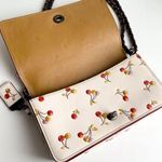 Coach  Dinky Glovetanned Leather Chalk White Cherry Print Clutch Crossbody 21635 Photo 6