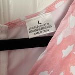 Short Sleeve Side Wrap Style Pink White Ruffly Summer Dress Size Large Polyester Photo 3
