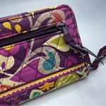 Vera Bradley  Purple Floral Full Zip Wallet Accordion Paisley Fabric Photo 7