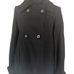 FOREVER ORCHID Wool Blend Pea Coat Black Goth 90s Academic Chic 14/16 Photo 0