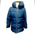 ZARA Down Navy Blue Funnel Neck Water Repellant Hooded
Puffer Anorak Coat Size S Photo 1