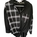 Eden & Olivia  Black and White Plaid Women's Shirt Photo 1