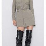 ZARA Belted Houndstooth Frock Blazer Coat Size S NWOT Photo 0