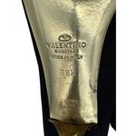 Valentino Garavani Black Satin Bow Peep-toe High Heels Size 38.5 Photo 6