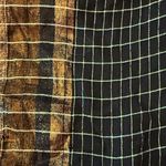 Free People  Barcelona Plaid Mini Dress S Black Copper Shimmer Swing Trapeze Photo 3