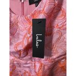 Lulus  Meet For Tea Pink Orange Floral Jacquard Midi Pockets Cocktail Party Dress Photo 3