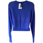 Topshop NWT ~ Bright Royal Blue Sexy Mesh Short Crop Sweater ~ Womens Size 12 Photo 2