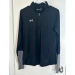 Under Armour  Quarter Zip Pullover Medium Black Dry Fit Workout Gym Running Photo 1