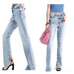 ZARA  high waist wide leg split flare denim jeans 2 Photo 1