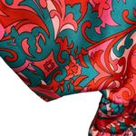 Entro Retro Y2K  Top Satin Deep V Neck Short Sleeve Red Pink Black Silky Top Sz L Photo 2