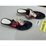 Soft Surroundings Womans 10 C Multicolor Nautical Thong Slip On Sandals NWOT Photo 1