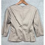J Jill Womens Blazer Jacket Sz 4 Button Front 3/4 Sleeve Beige Office Career Tan Photo 4