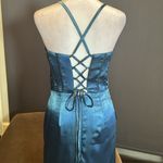 Women’s Full Length Prom Party Dress Criss Cross Straps Leg Slit Size 8 NWOT Photo 4