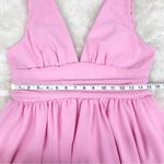 SheIn  Barbie Pink Mini Party Dress Deep V‎ Neckline Tiered Hem Size Large New Photo 11