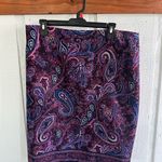 Talbots Colorful Purple NWT Paisley Print Pencil Skirt for the Office and Work Photo 0